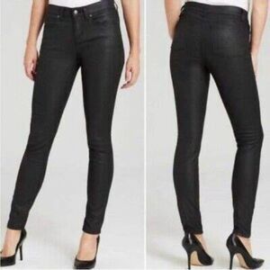 NWT Eileen Fisher Wax Coated Skinny Jeans Organic Cotton Sz 2